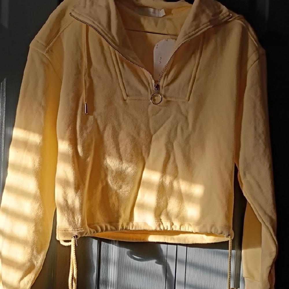 Jonathan Simkhai Yellow Half-Zip Sweatshirt